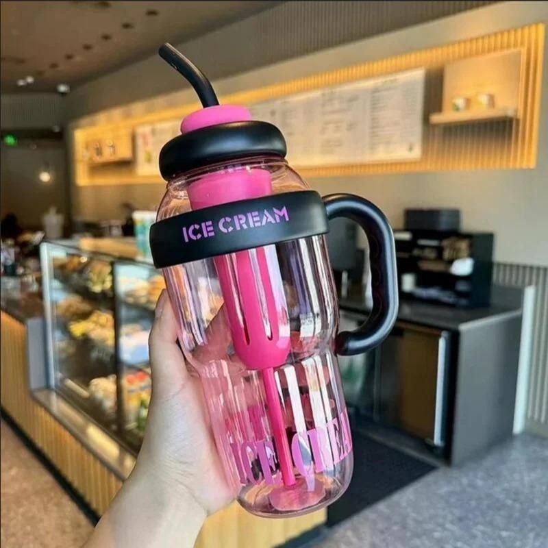 Water Bottle with Handle & Straw – Sip in Style!