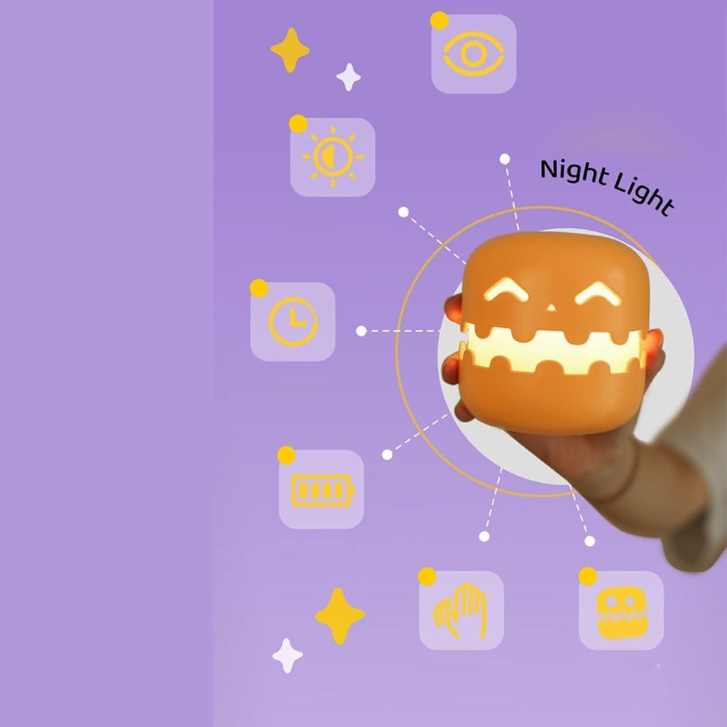 Pumpkin Lamp | Rechargeable LED Night Light | Cute Decorative Bedside Lamp