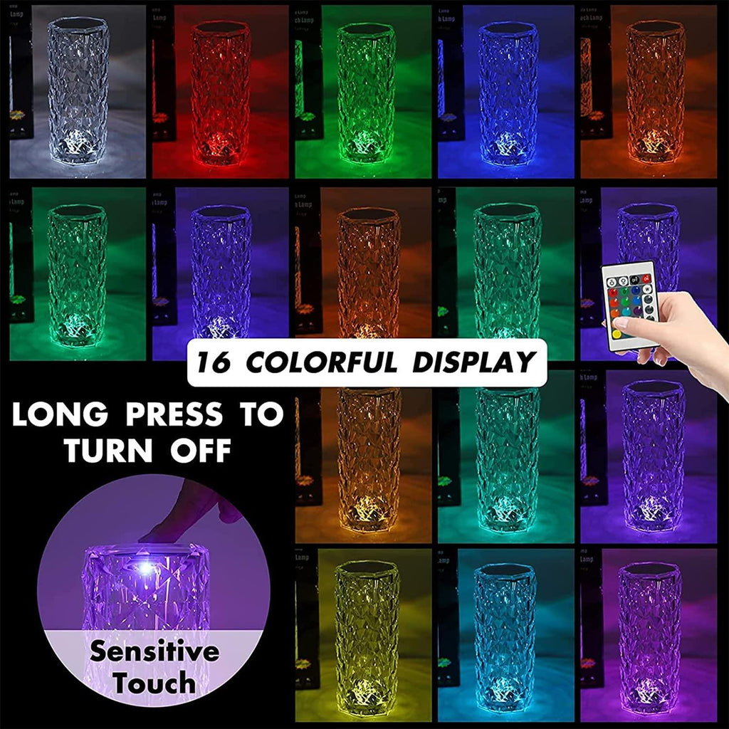 Crystal RGB Diamond Lamp – Touch & Remote Control