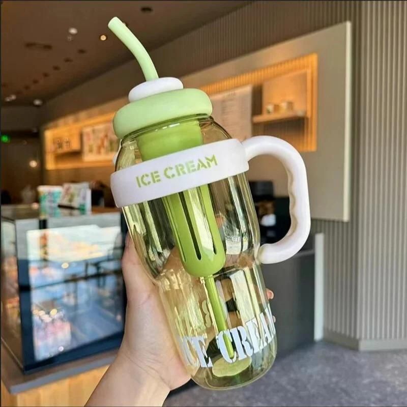 Water Bottle with Handle & Straw – Sip in Style!