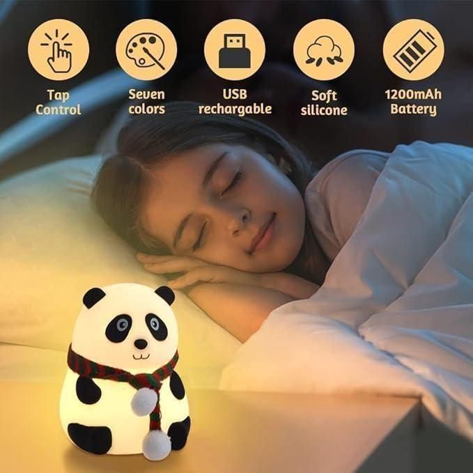 🐼 Cute Panda Night Lamp | Touch & Color Changing