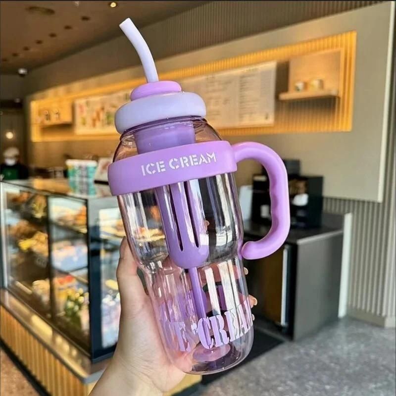 Water Bottle with Handle & Straw – Sip in Style!